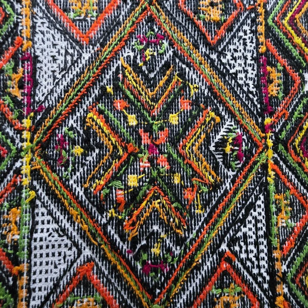 Handwoven Ukrainian Rushnyk Tapestry Embroidered Cotton Wedding Geometric Fringe